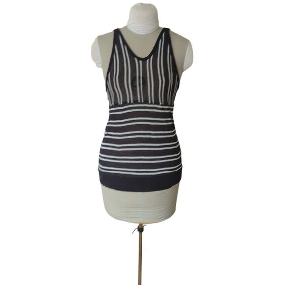 T by Alexander Wang Striped Linen Scoop  Tank Top - Picture 2 of 10